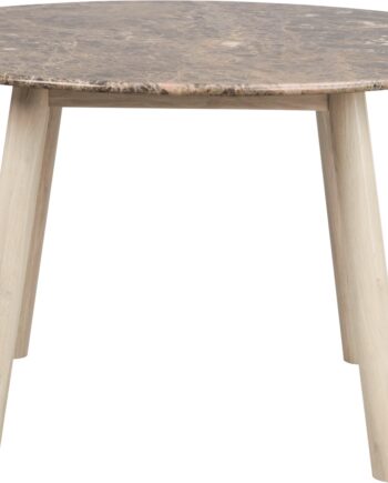 Rowico Taransay Rundt Spisebord   Spansk Emperador-marmor Og Hvidvasket Egetræ ø125 Cm
