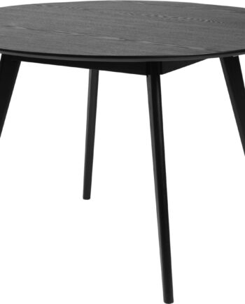 Rowico Yumi Spisebord ø115 Cm Sort Askefiner Massivt Gummitræ Nordisk Design