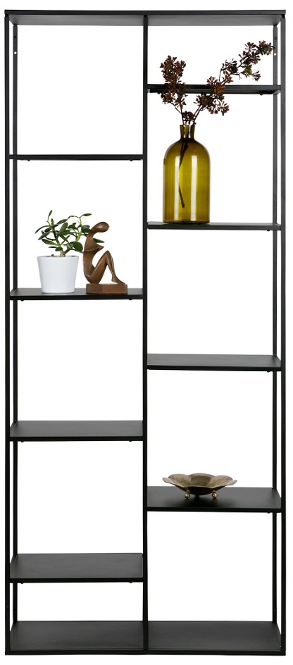Rumdelende Reol Woood Exclusive June Sort Metal   Hylder H195xb85xd35 Cm