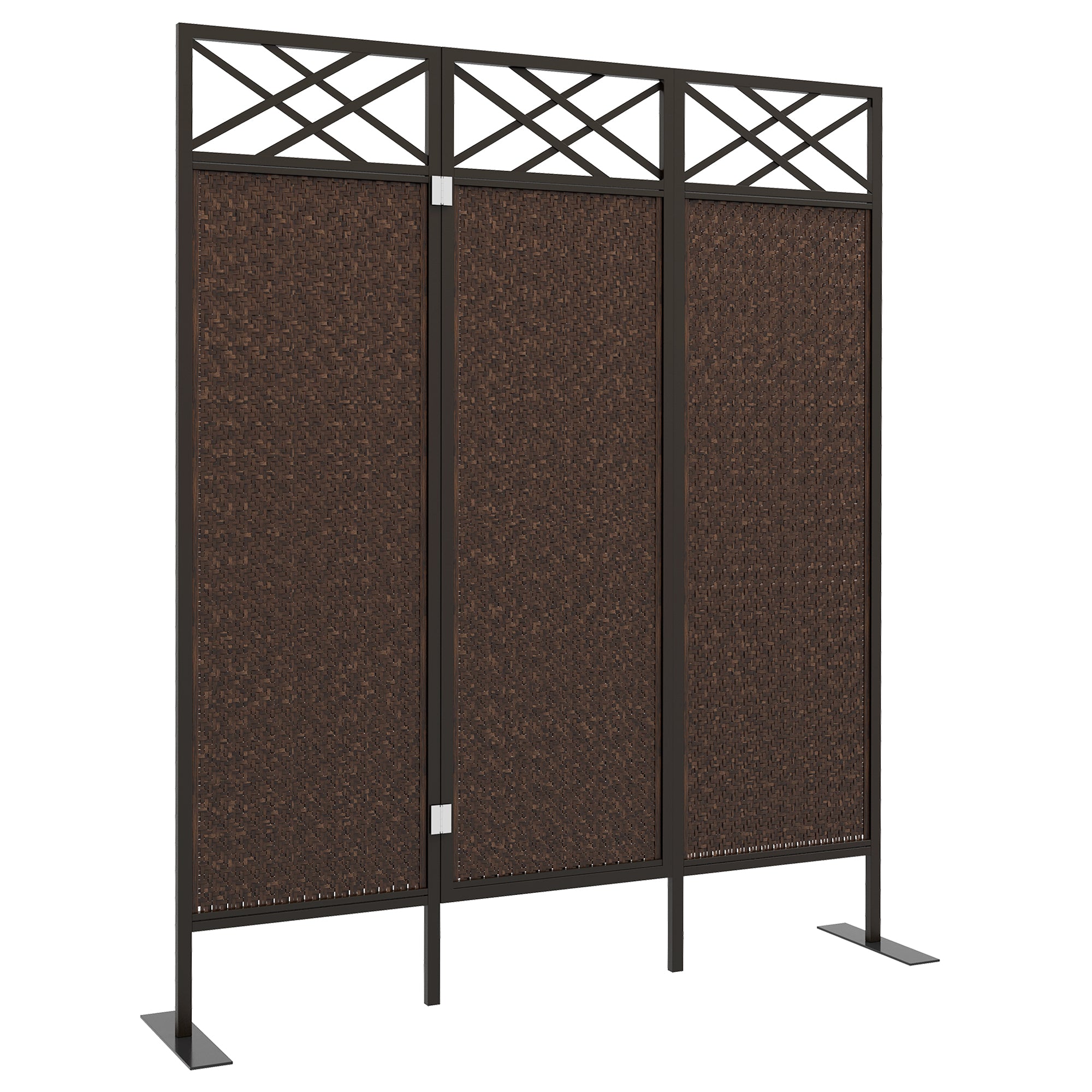 Rumdeler Paravant  Vintage Design   -paneler  148 Cm   33 Cm   181 Cm  Brun   Sort