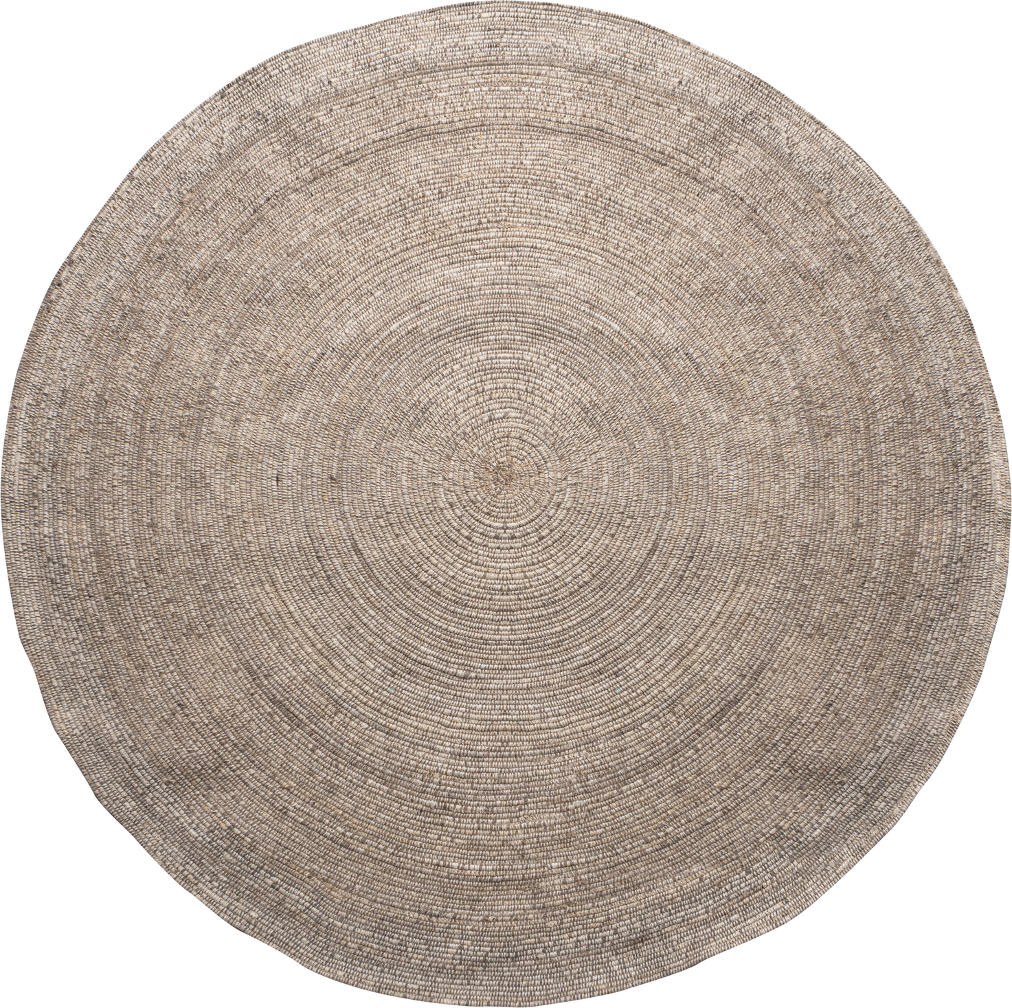 Rundt Gulvtæppe Woood Collection ø200 Cm 80 Uld 20 Bomuld Bouclé Natur