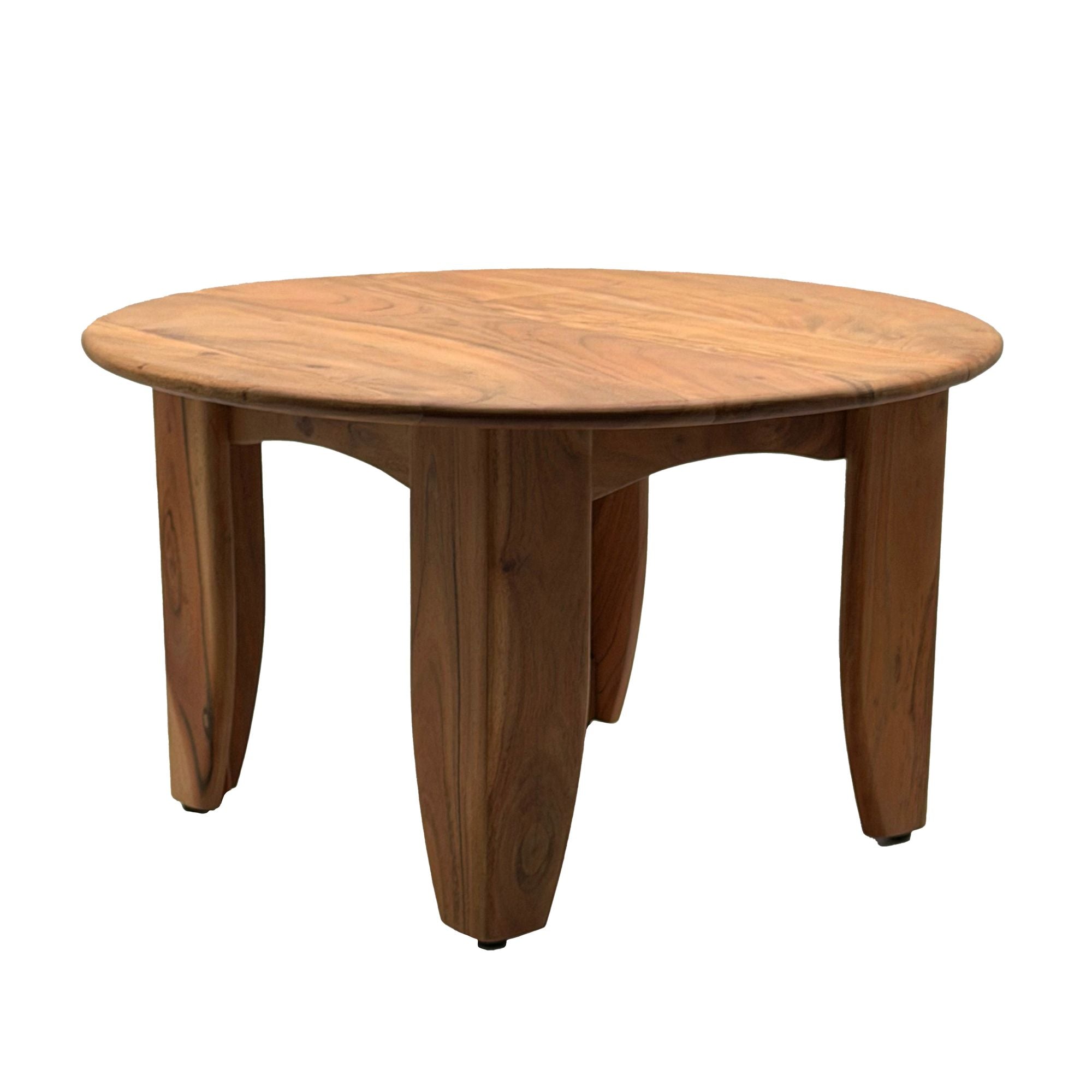 Rundt Sofabord 60 Cm Stuebord Akacie Massivt Træ Sofabord Træ Moderne Design Loungebord  Håndlavet