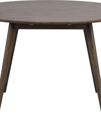 Rundt Spisebord Rowico Yumi ø115 Cm Lakeret Bordplade   Mdf Med Egetræsfinér Og Ben   Massiv Eg