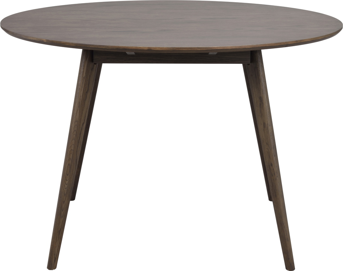 Rundt Spisebord Rowico Yumi ø115 Cm Lakeret Bordplade   Mdf Med Egetræsfinér Og Ben   Massiv Eg