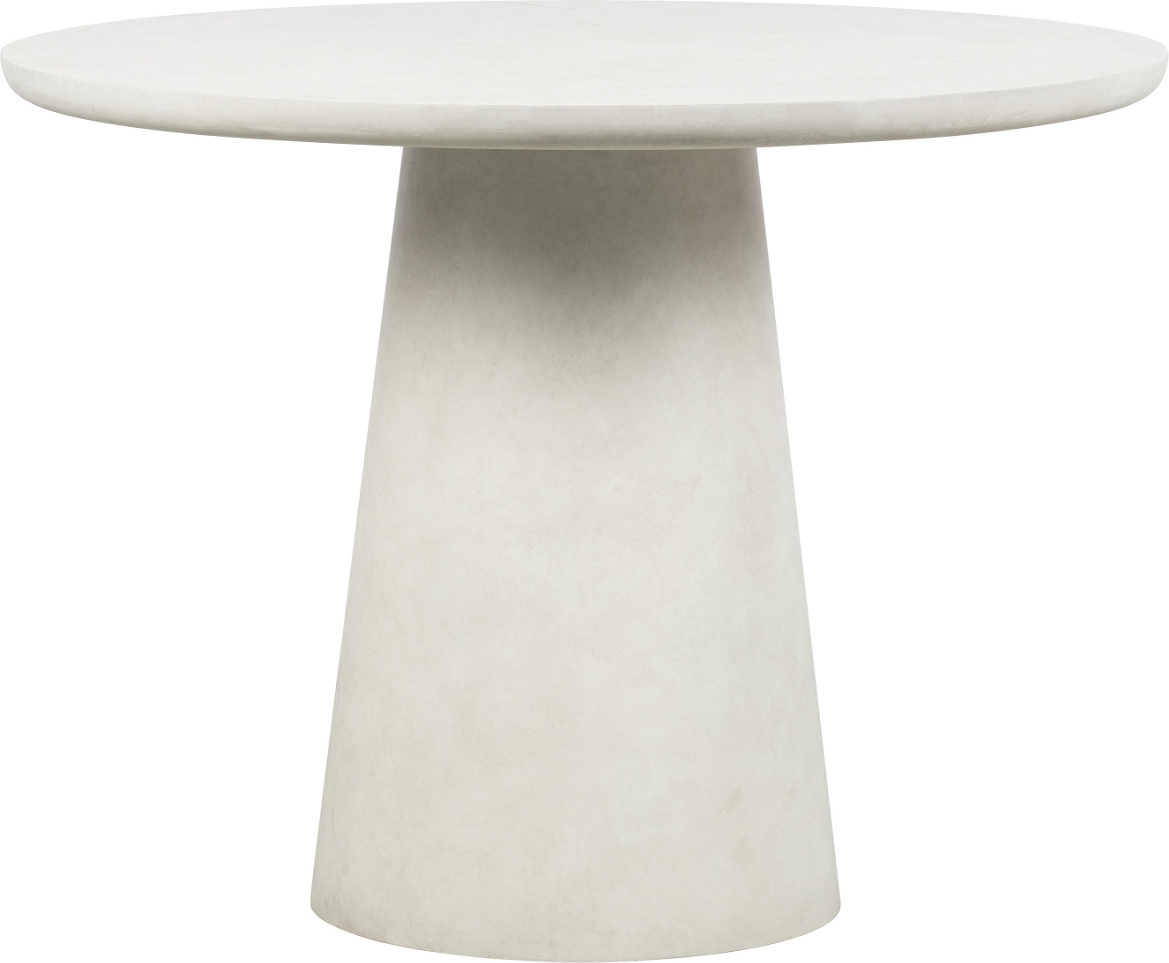 Rundt Spisebord Woood Damon   Fiberler Med Beton-look ø100   H76 Cm Indendørs Udendørs  Hvid