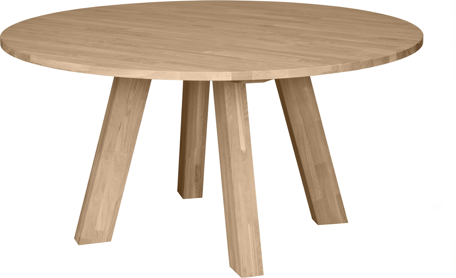Rundt Spisebord Woood Rhonda   Egetræ ø150   H75 Cm   Plads Til  -  Pers  Naturlig Finish  Fsc-certificeret