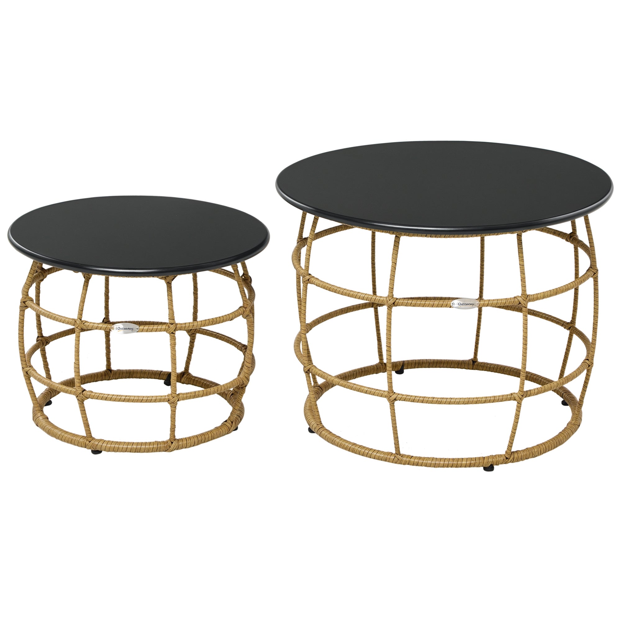 Sæt Med   Haveborde   Boho-stil  Vejrbestandige  Stabelbare  60 Cm   60 Cm   47 Cm  Mørkegrå