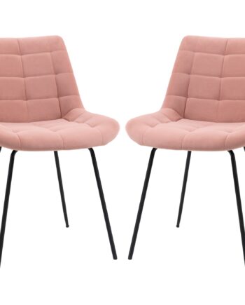 Sæt Med   Spisestuestole  Accentstole  Køkkenstole  Retro Fløjlslook  50 Cm   61 Cm   79 Cm  Lyserød