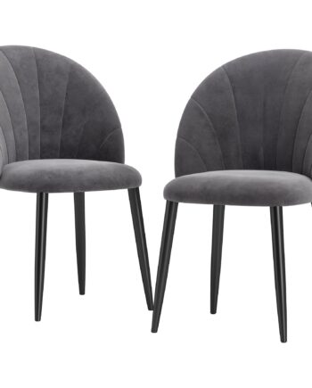 Sæt Med   Spisestuestole  Accentstole  Køkkenstole  Retrodesign  Fløjlslook  52 Cm   54 Cm   79 Cm  Grå
