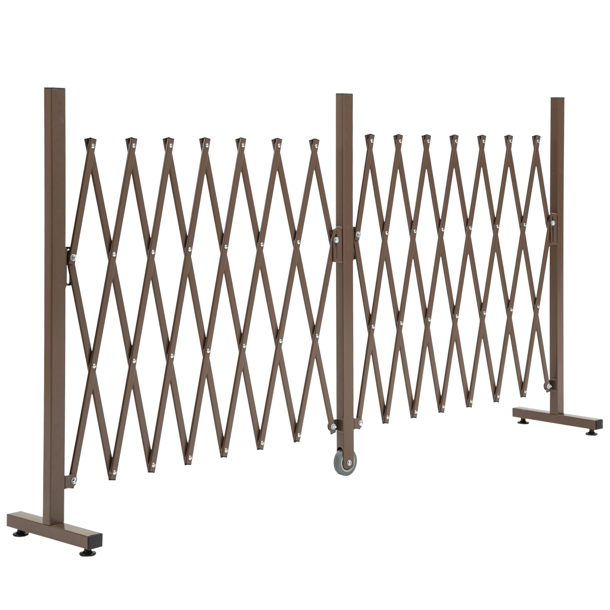 Sakselågebarrier Sakselbarrier Udtrækkelig 52-405cm Havealuminium Brun H103 5cm