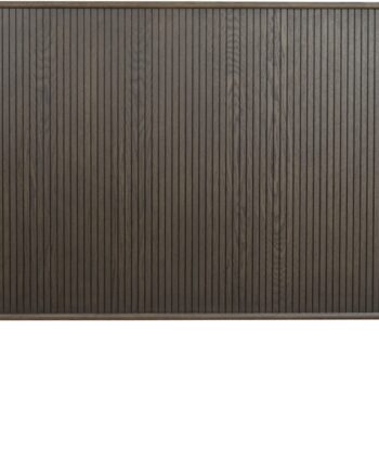 Sengegavl Rowico Redmond   Lakeret Mdf Med Egetræsfinér Og Massivt Egetræ  Brun 234x32 Cm Justerbar Højde 126 150 Cm Med Fire Hylder