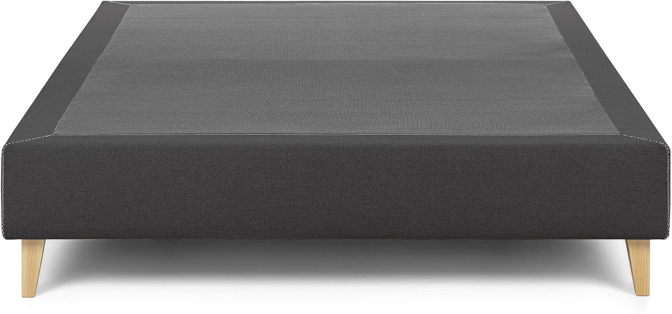 Sengeramme Dobbeltseng Kave Home Nikos Varese Stof Sort 150x190 Cm
