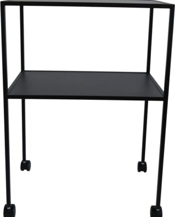 Serveringsvogn Spinder Design Trolly Sort Stål Med Hylder   Hjul H86ã B60ã D40 Cm