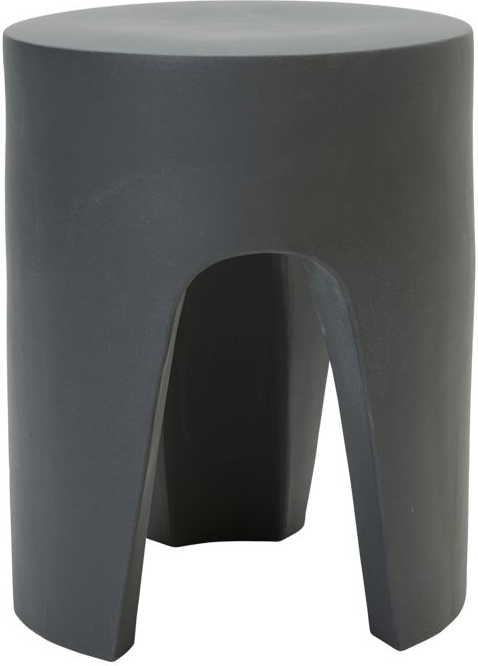 Sidebord Bynord Besshoei Lertøj Coal Mørk Mat Glasur ø35   H45 Cm Skulpturelt Småbord Natbord
