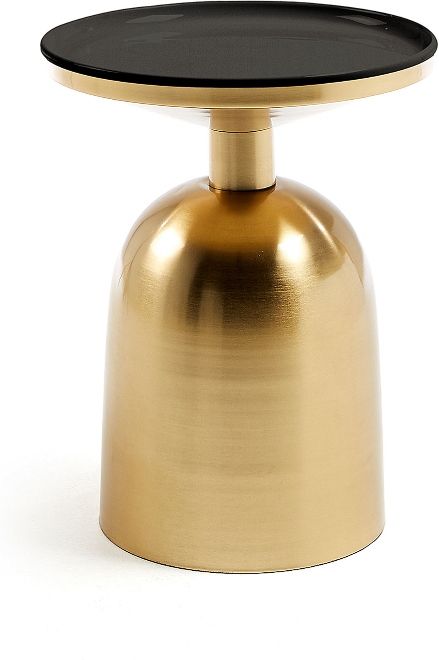 Sidebord Kave Home Physic   Metal 38x38x45 Cm Guld Sort  Moderne Småbord