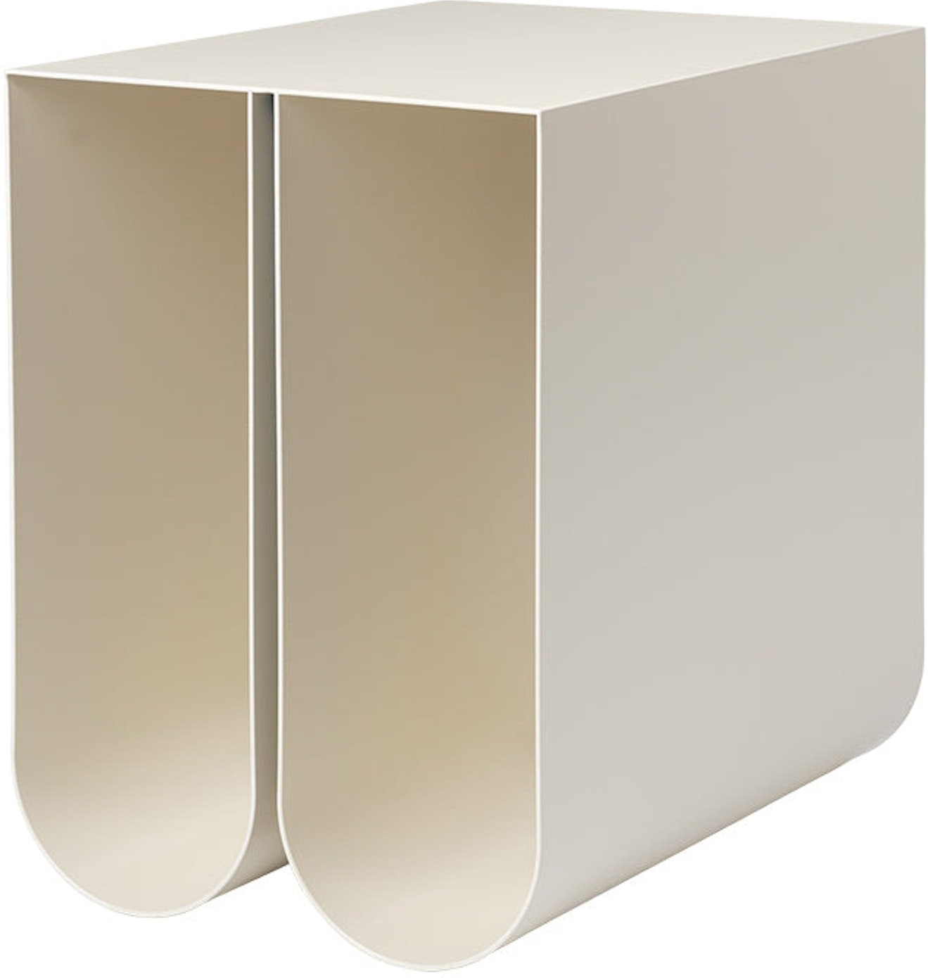 Sidebord Kristina Dam Curved Beige Stål 36x26x35   Cm Småbord Minimalistisk Design