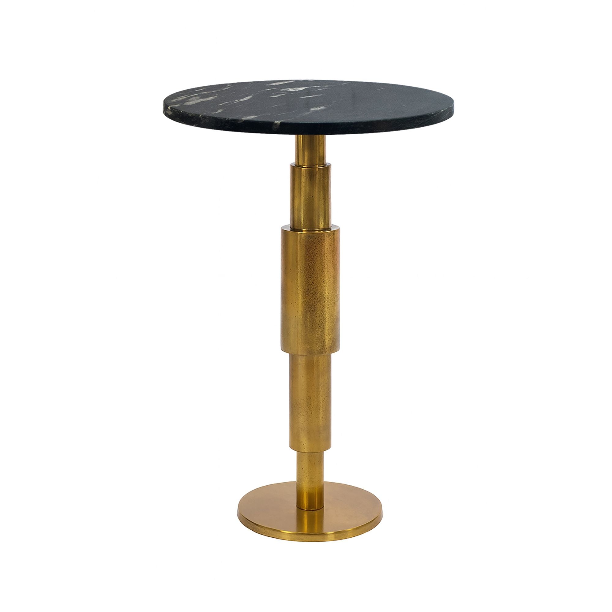 Sidebord Marmor Rundt 59 Cm Dekorativt Bord Med Marmorbordplade Sort Designer Dekorativt Bord Med Aluminiumsramme  Håndlavet