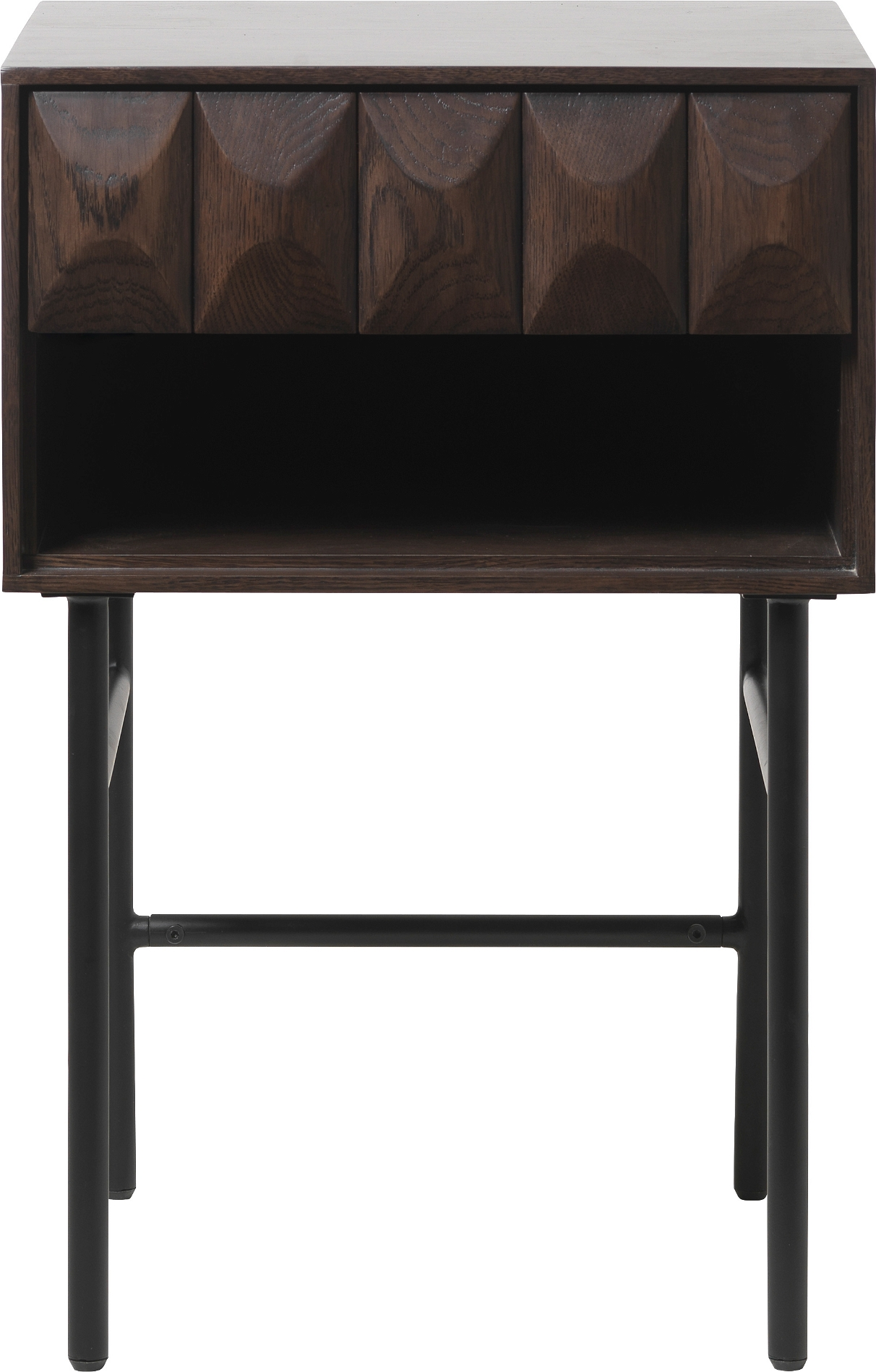 Sidebord Nordique Design Latina   Espresso Eg   Sort Metal  Skuffe   Hylde  H70xb46xd45 Cm