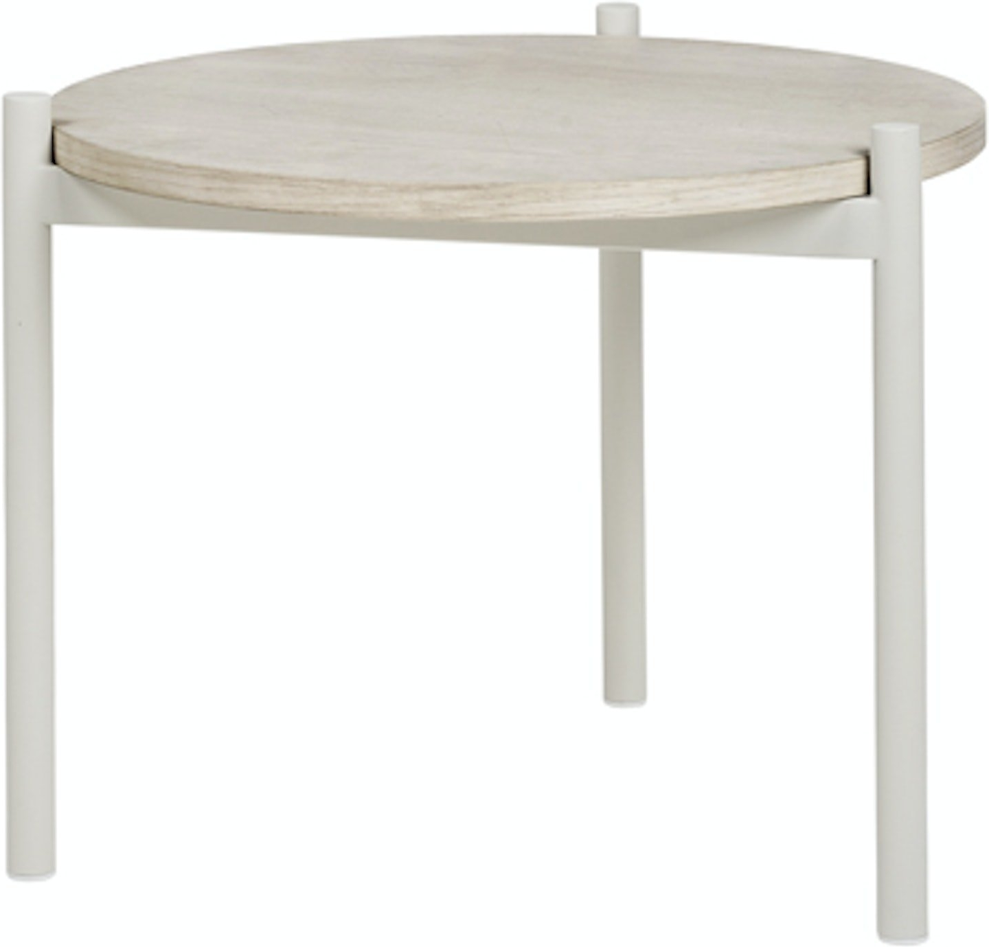 Sidebord   Småbord Broste Copenhagen Elaine Asketræ Hvid ø49     H40 Cm
