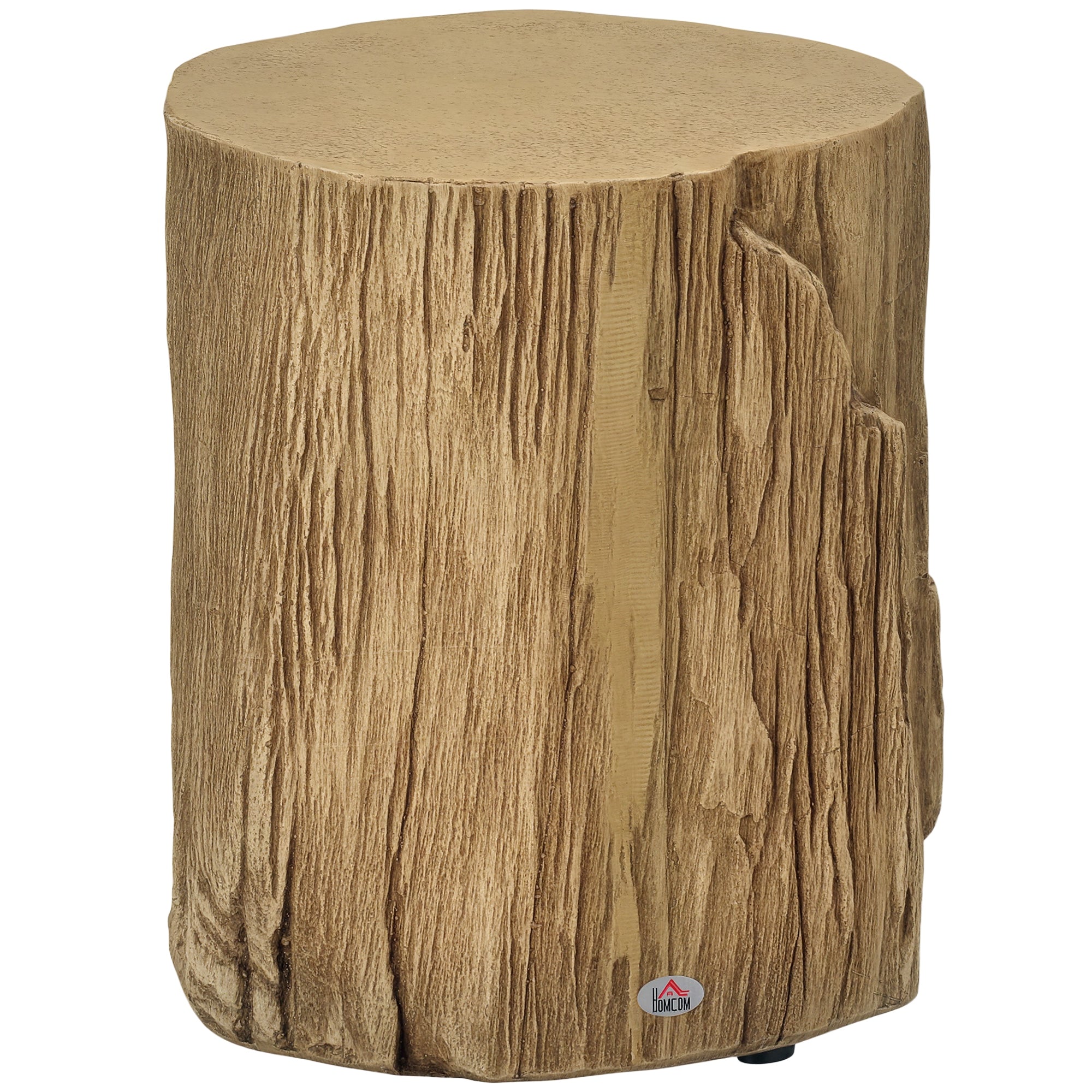 Sidebord Træstub-look Justerbare Fødder 37 Cm   37 Cm   43 Cm Betonbrun