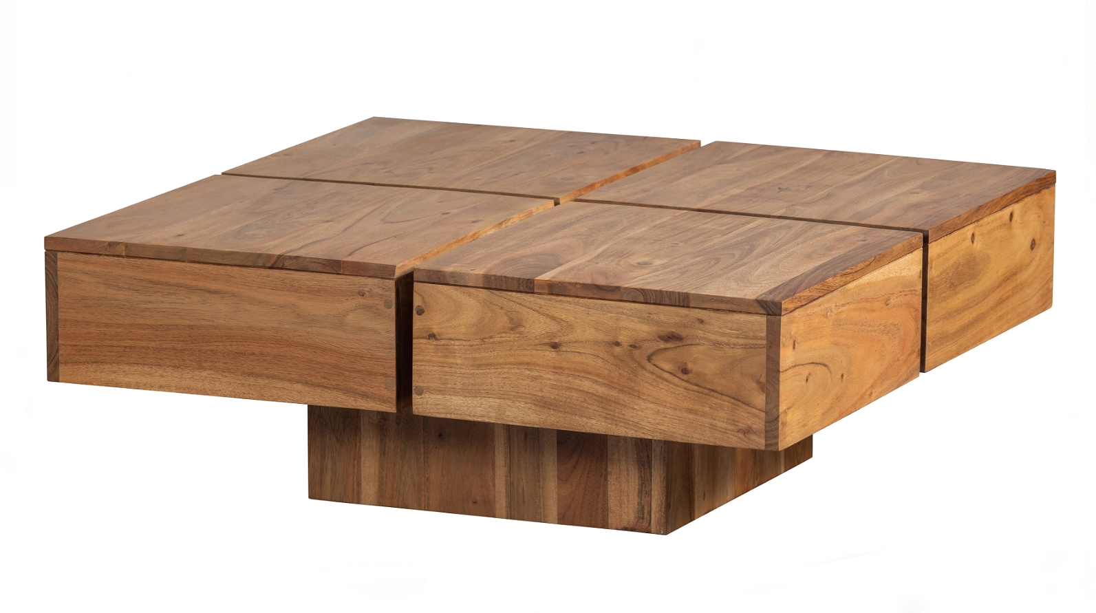 Sidebord Woood Exclusive Lyra   Akacietræ Naturfarvet Lille Bord H30   B80   D80 Cm