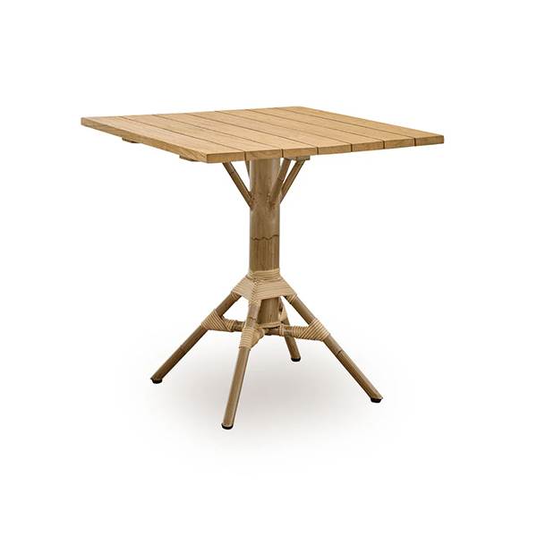 Sika Design Nicole Cafébord   Teak 70x70 Cm Antique   Aluminium   Artfibre  : Erling Christensen Møbler