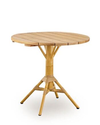 Sika Design Nicole Cafébord   Teak ø80 Cm Natural   Aluminium   Artfibre  : Erling Christensen Møbler