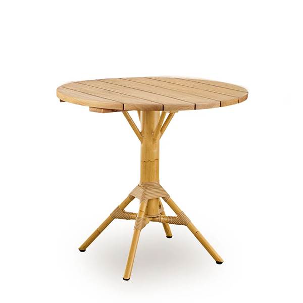 Sika Design Nicole Cafébord   Teak ø80 Cm Natural   Aluminium   Artfibre  : Erling Christensen Møbler