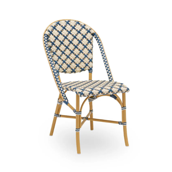 Sika Design Sofie Exterior Caféstol Ingen Hynde Starweave Ivory   Navy Blue   Cappuccino  : Erling Christensen Møbler