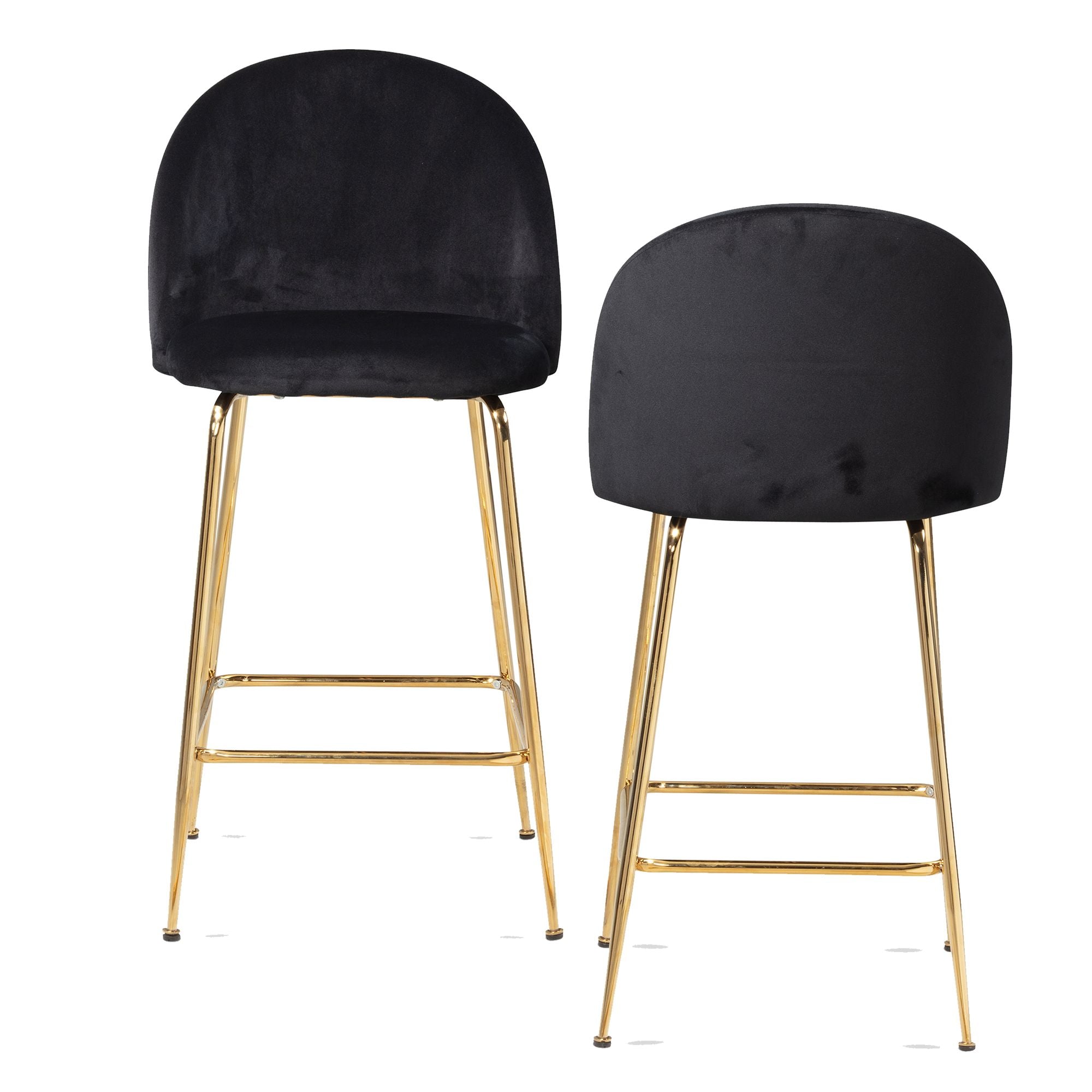 Skab Et Elegant Look Med Disse Moderne Barstole   Sort Fløjl Og Guldben