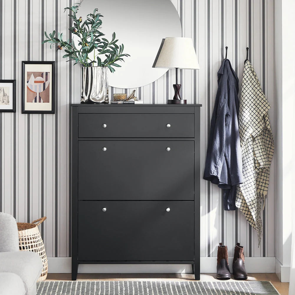 Skab Orden Og Stil Med Dette Rummelige Skoskab  L80xb25xh108 Cm  Sort