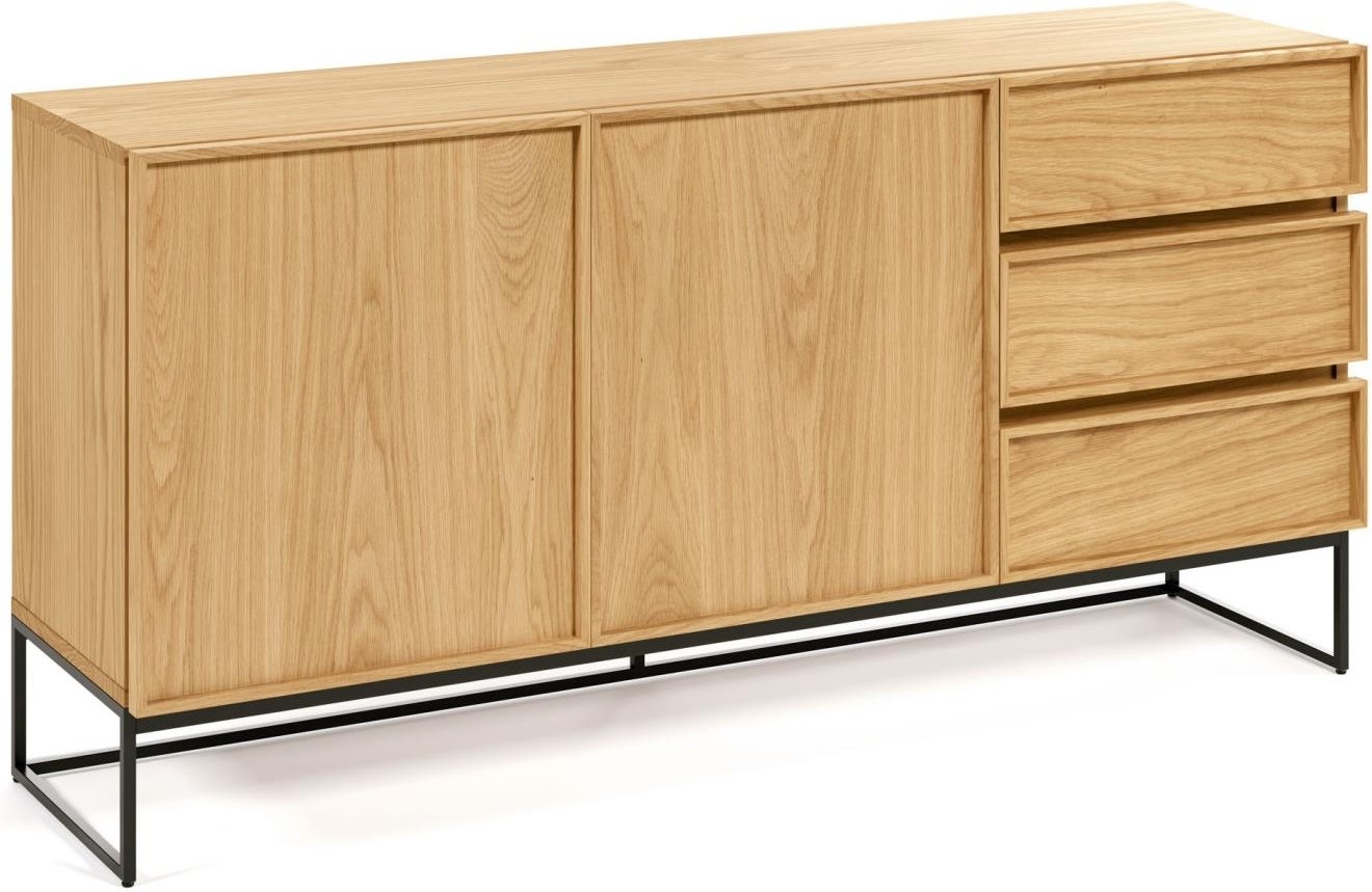 Skænk Kave Home Taiana 160x42x78 Cm Egefiner   Stålramme Med Soft-close  Moderne Nordisk Design
