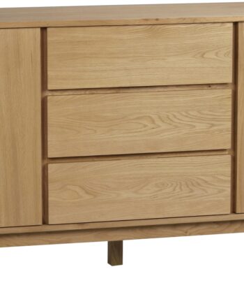 Skænk Rowico Yumi   Lakeret Egetræ   Skandinavisk Design Med   Skuffer   Softlukning 84ã 152ã 42 Cm