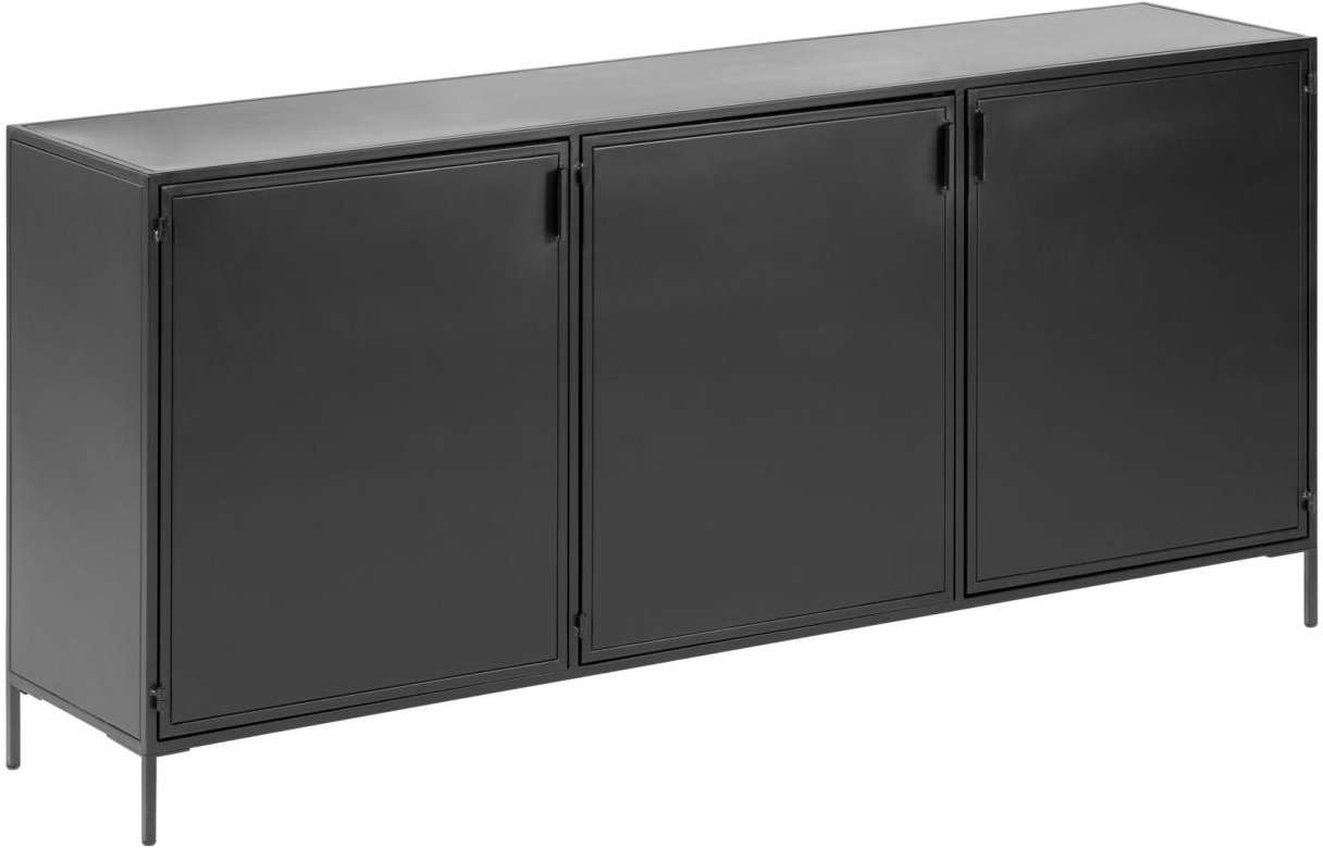 Skænk Sideboard Kave Home Shantay Sort Stål 160x35x72 Cm Industrielt Nordisk Design