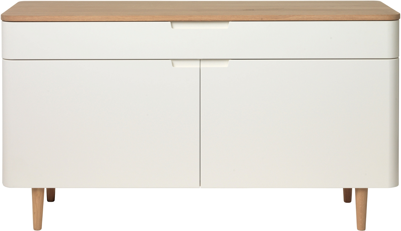 Skænk Sideboard Nordique Design Amalfi 76x140x44 Cm Natur Egetræ   Hvid Mdf  Skandinavisk Design