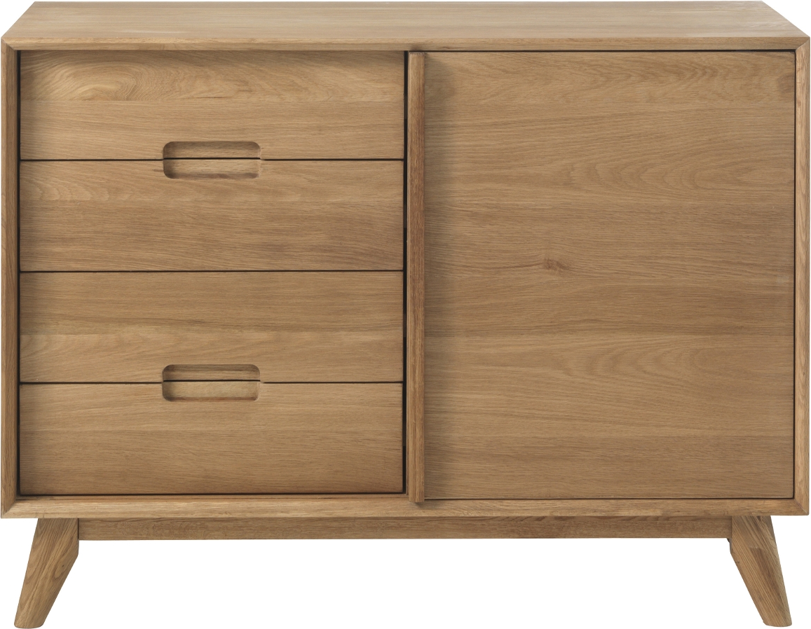 Skænk Sideboard Nordique Design Rho   Natur Egetræ  Opbevaring H80   B108   D45 Cm