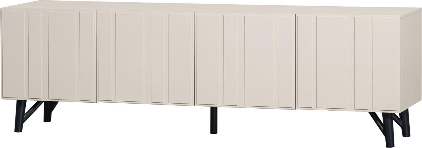 Skænk Woood Exclusive Miller   Fsc-certificeret Fyrretræ Hvid  Sorte Ben  Minimalistisk Opbevaring 56ã 181ã 46 Cm