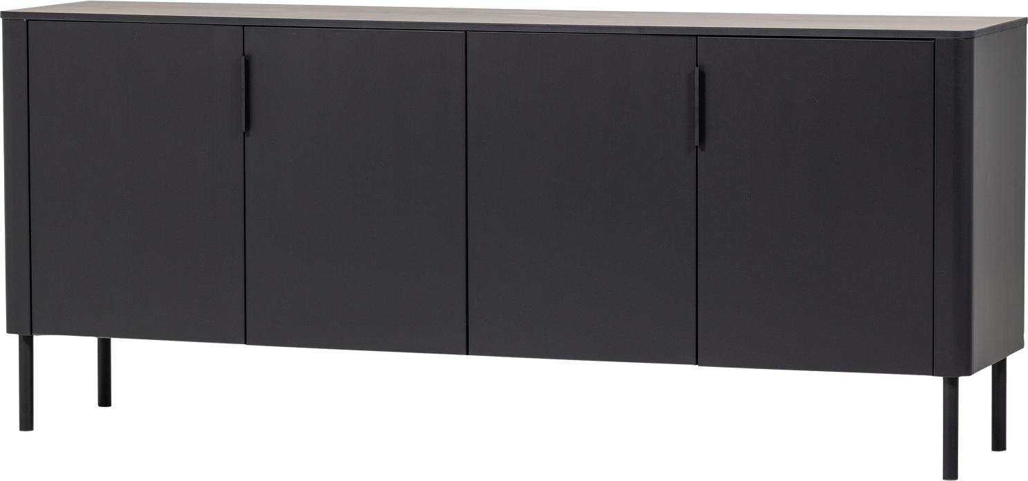 Skænk Woood Gunnar Buffet Massivt Fsc-mix Fyrretræ Mat Sort Låger 85x201x44 Cm