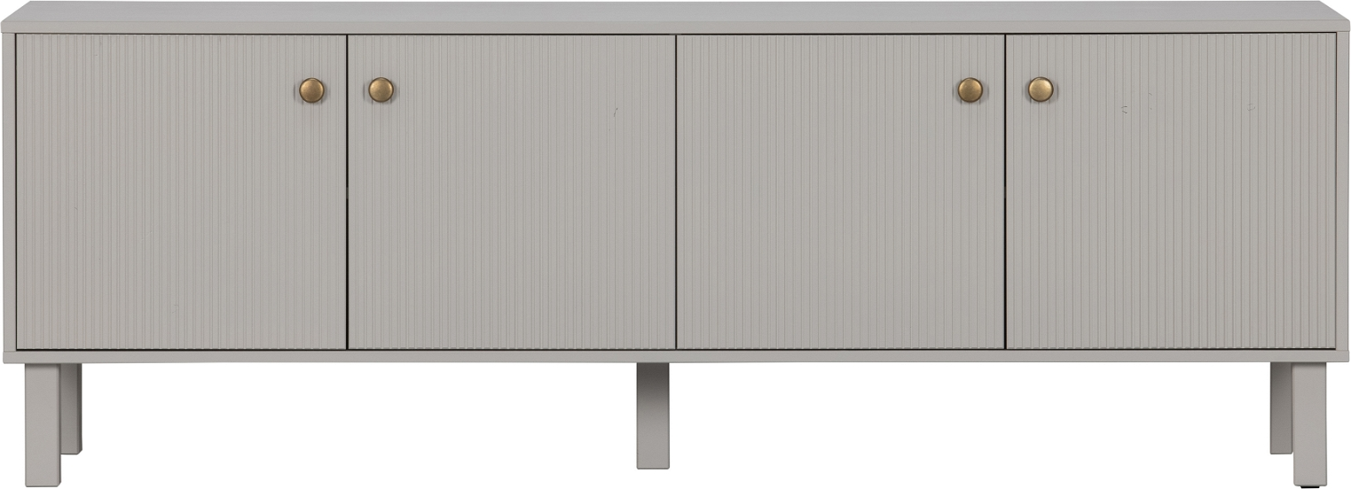 Skænk Woood Madu Sky-grå   Fyrretræ Og Metal Med   Døre Og   Hylder  160x46x56 Cm