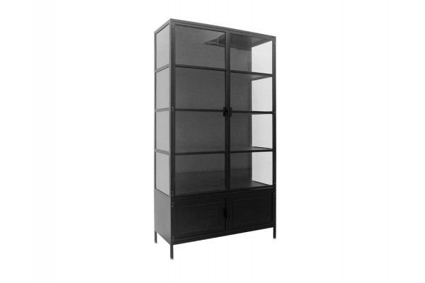 Skærbæk Vitrineskab   Metal 110x40x190 Cm Sort