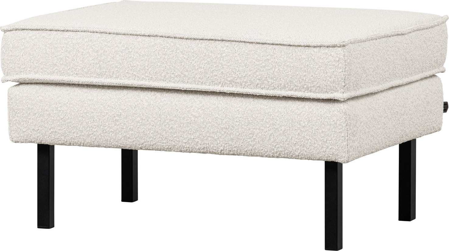 Skammel Puf Woood Rodeo Bouclé Natur H45xb84xd54 Cm Fast Komfort