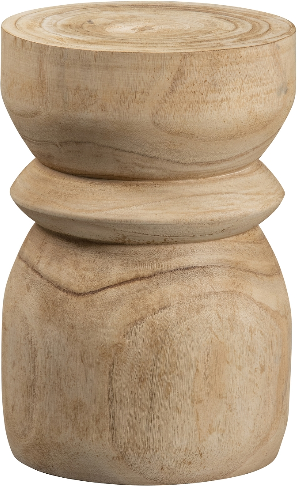 Skammel Taburet Woood Bikkel   Paulownia Træ H40   ø28 Cm Natur