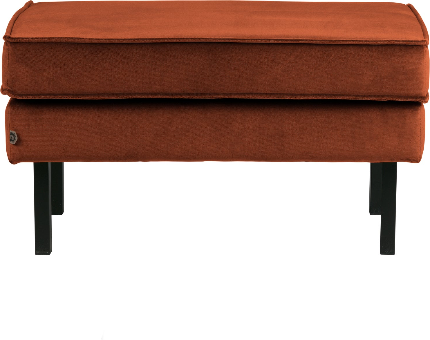 Skammel Woood Rodeo Puf Velour Rust H45 B84 D54 Cm Fast Siddekomfort Med Zigzagfjedring