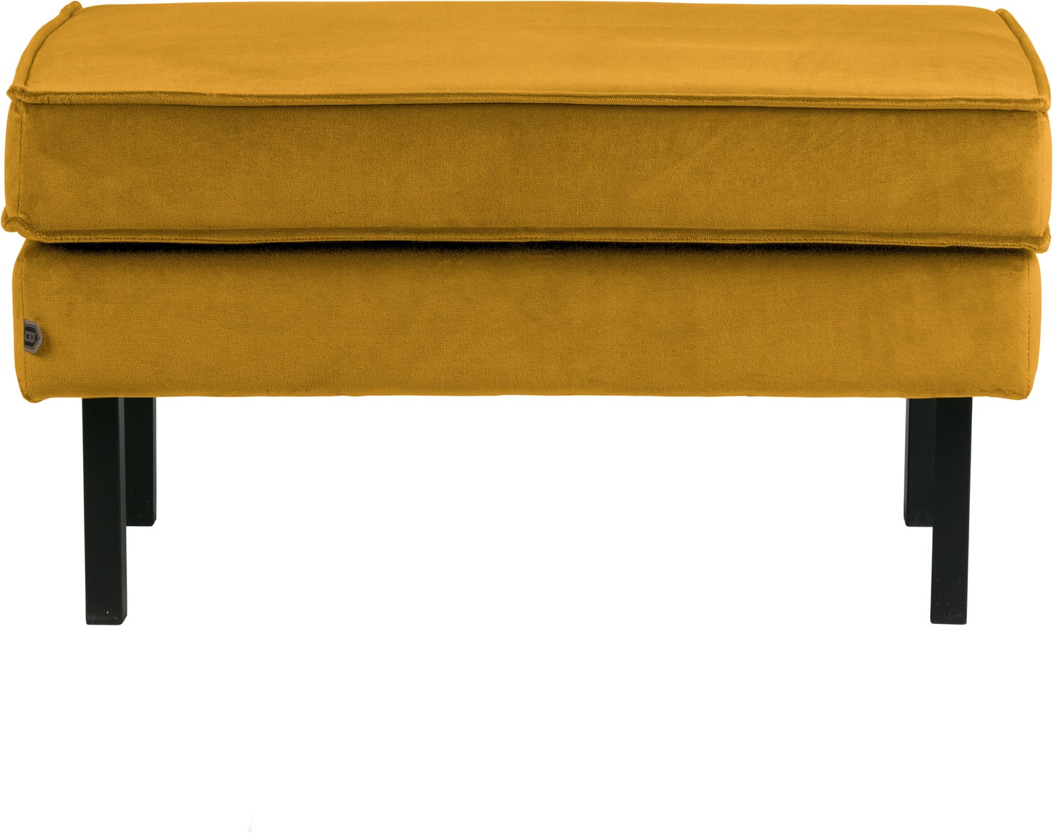 Skammel Woood Rodeo Velour Puf Fodskammel Oker Metalben Fast Komfort