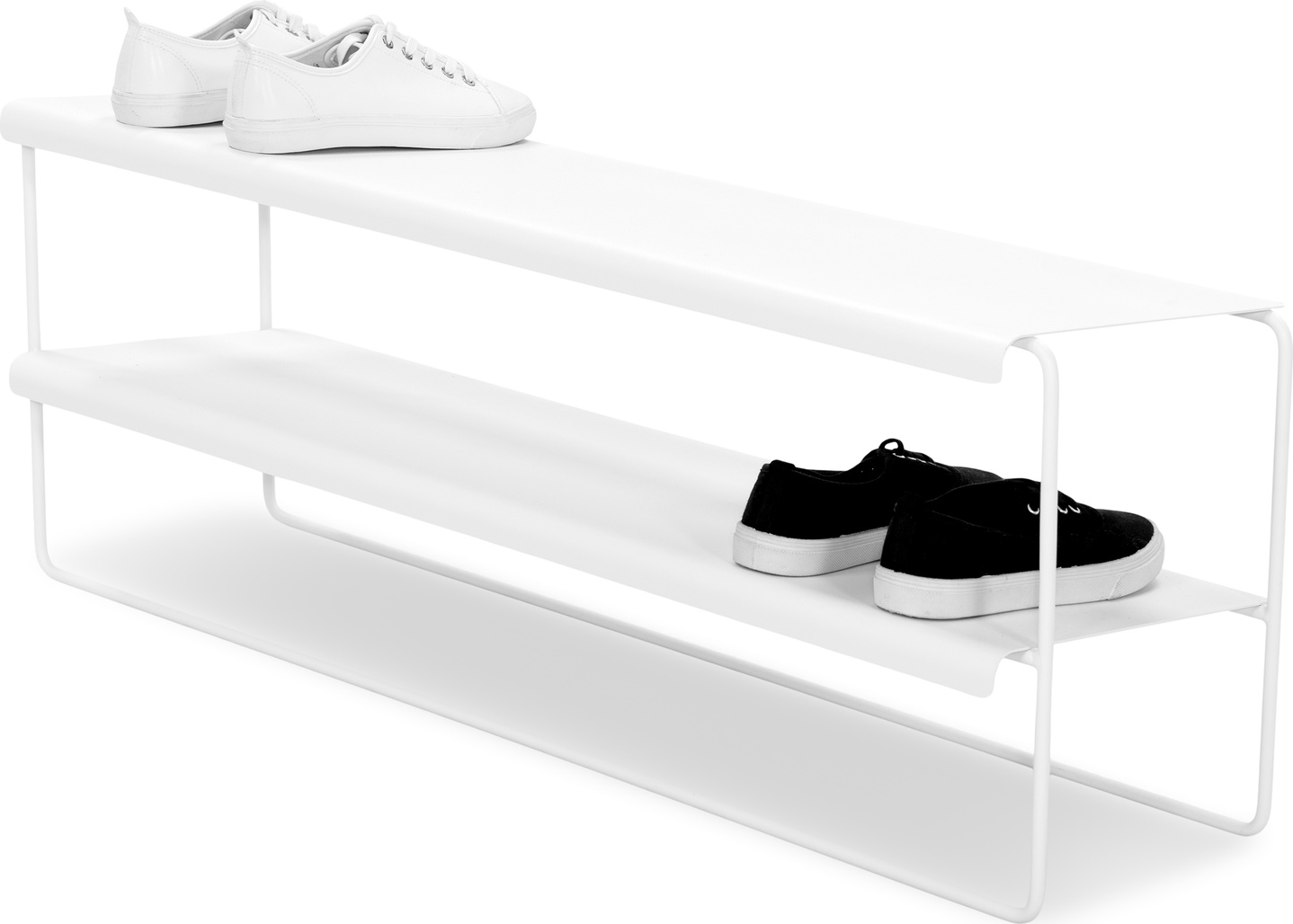 Skoreol Og Skohylde Spinder Design Nivo Hvid Pulverlakeret Stål   Hylder Til   Par Sko H38 5ã B103ã D28 Cm