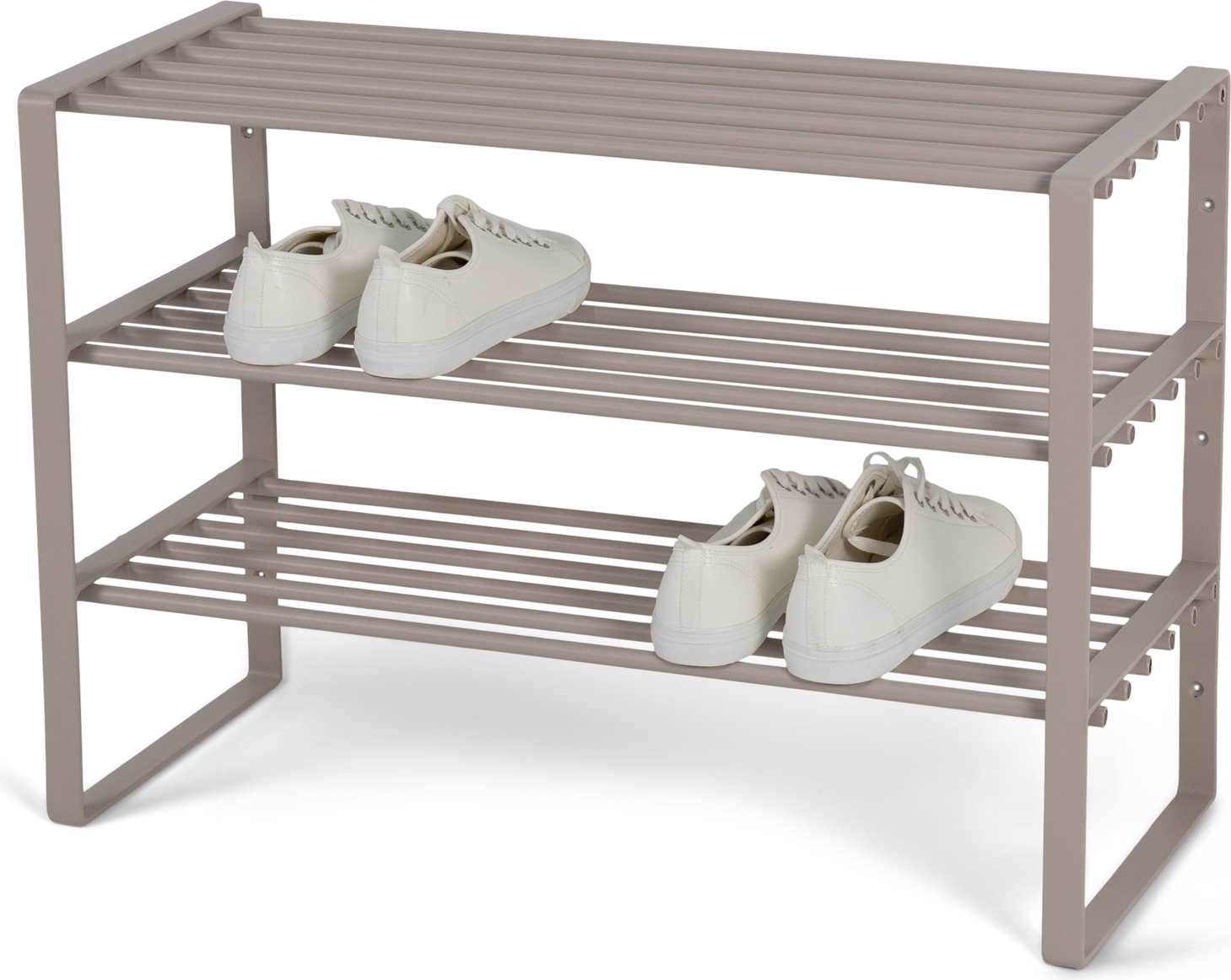 Skoreol Og Skohylde Spinder Design Rex Taupe Stål   12 Par Sko    Hylder  H48 5ã B70ã D29 Cm
