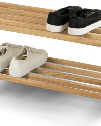 Skoreol Og Skohylde Spinder Design Rizzoli   Hvidlakeret Stål Og Egetræ  Plads Til   Par Sko  Pladsbesparende 26ã 71ã 34 Cm