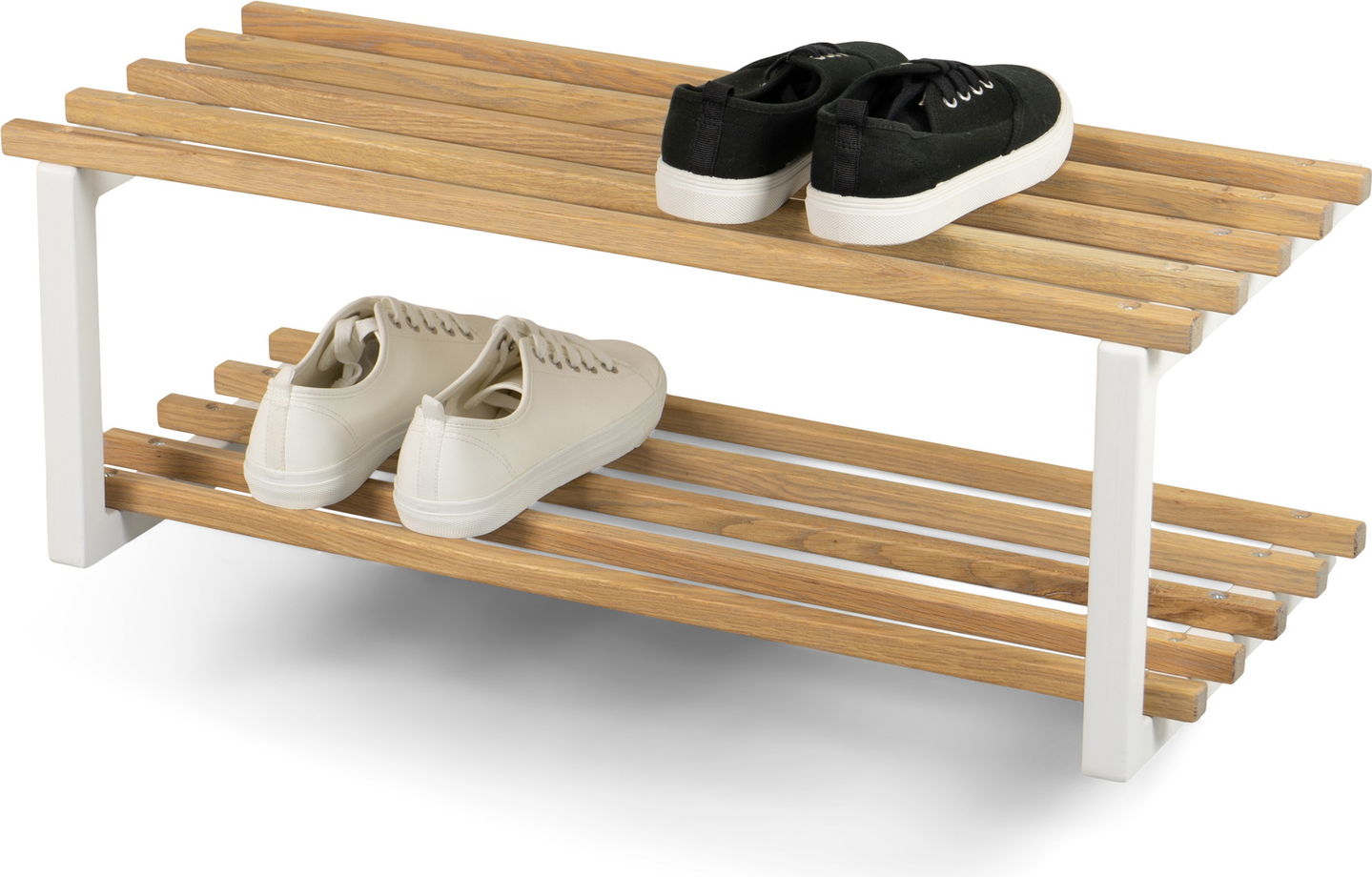 Skoreol Og Skohylde Spinder Design Rizzoli   Hvidlakeret Stål Og Egetræ  Plads Til   Par Sko  Pladsbesparende 26ã 71ã 34 Cm