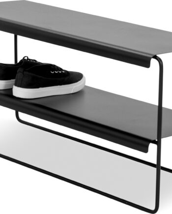 Skoreol Spinder Design Nivo Sort Stål Fritstående   Hylder Til   Par Sko B73   D28   H38   Cm
