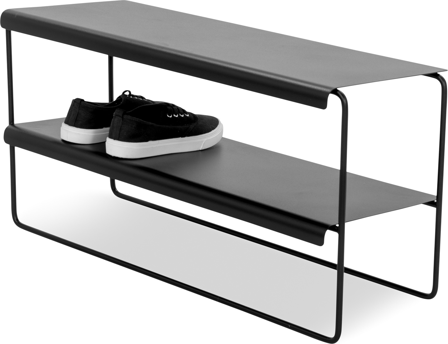 Skoreol Spinder Design Nivo Sort Stål Fritstående   Hylder Til   Par Sko B73   D28   H38   Cm